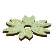 Article Décoration à disperser pièces à disperser en bois printemps Pâques vert 2–4 cm 64 pcs