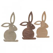 Article Décoration à parsemer lapin de Pâques en bois tons marron 4cm 72 pièces