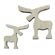 Article Décoration à disperser élan en bois, décoration de table, Avent blanchi à la chaux 30 pcs
