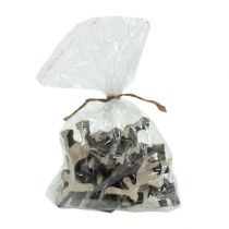 Article Décoration à disperser élan en bois, décoration de table, Avent blanchi à la chaux 30 pcs