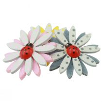Article Décoration à disperser fleur de coccinelle feutre en bois couleur Ø4cm 48 pcs