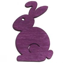 Article Décoration à disperser lapins de Pâques en bois assis colorés 2,5 cm x 4 cm 72 pièces