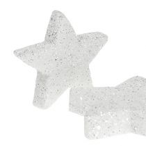 Étoiles éparses blanches avec mica 4-5cm 40pcs