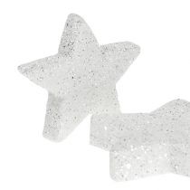 Article Etoiles décoratives à parsemer blanc avec mica 4-5cm 40p