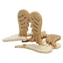 Décoration à disperser Noël ailes d&#39;ange en bois paillettes 3×4cm 72p