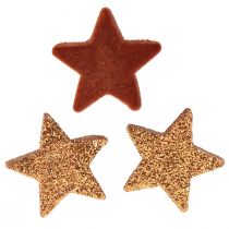 Article Décoration à disperser étoiles de Noël marron/orange Ø4/5cm 40pcs