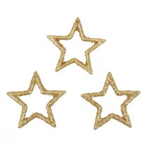 Article Décoration à disperser étoiles de Noël paillettes dorées Ø4cm 120 pcs