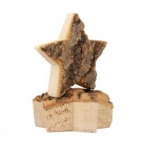 Article Décoration à disperser étoiles de Noël étoiles en bois avec écorce Ø5cm 12pcs