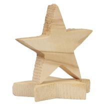 Article Décoration à disperser étoiles de Noël étoiles en bois naturel Ø5,5cm 12pcs