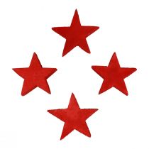 Article Décoration à disperser étoiles de Noël étoiles en bois rouge Ø4cm 24 pcs