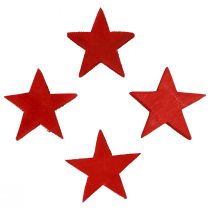 Décoration à disperser étoiles de Noël étoiles en bois rouge Ø5,5cm 12pcs