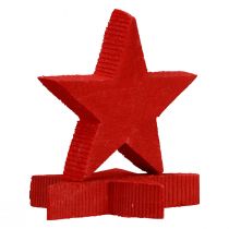 Article Décoration à disperser étoiles de Noël étoiles en bois rouge Ø5,5cm 12pcs