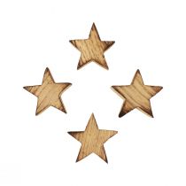 Article Décoration à disperser étoiles de Noël étoiles en bois flammé Ø4cm 24pcs