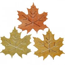 Décoration de table automne, décor à parsemer bois feuille d&#39;érable L4cm 72p