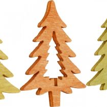 Article Décoration à parsemer Sapin de Noël orange 4cm 72p