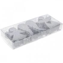 Article Décoration à disperser Décoration ange de Noël paillettes argentées H8cm 24 pcs