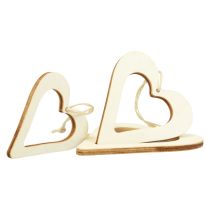 Article Coeurs en bois cintre décoratif coeur décoratif en bois naturel 6/8/10/12cm 16 pcs