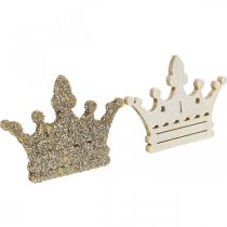 Article Couronne de décoration à disperser Noël en bois pailleté B4cm 72 pcs