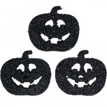 Article Décoration à disperser Décoration citrouille d&#39;Halloween 4 cm noir, paillettes 72 pcs