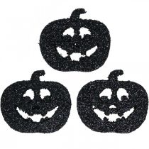 Article Décoration à parsemer Décoration citrouille d&#39;Halloween 4cm noir, paillettes 72pcs