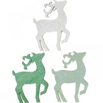 Article Décoration à parsemer Noël bois cerf vert 4×3cm 72p