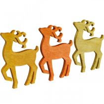 Article Décoration à disperser cerf en bois de Noël naturel 4×3cm 72 pcs