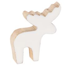 Article Figurine décorative d'élan en bois, debout, décoration de Noël à disperser, 6 cm, lot de 8