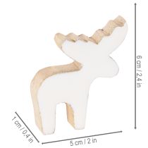 Article Figurine décorative d'élan en bois, debout, décoration de Noël à disperser, 6 cm, lot de 8
