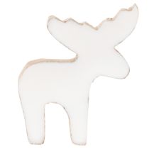 Article Figurine décorative d'élan en bois, debout, décoration de Noël à disperser, 6 cm, lot de 8