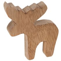 Article Figurine décorative d'élan en bois, debout, décoration de Noël à disperser, 6 cm, lot de 8