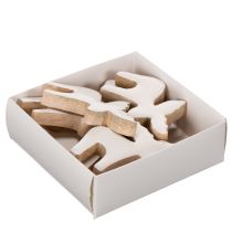 Article Figurine décorative d'élan en bois, debout, décoration de Noël à disperser, 6 cm, lot de 8