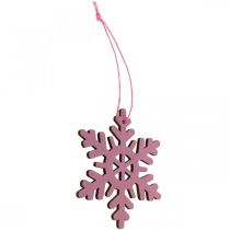 Article Décoration de sapin de Noël pendentif flocon de neige bois 8cm 36 pcs