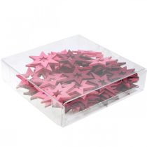 Article Décoration d'étoiles en bois Décoration de Noël Violet H4cm 72 pcs