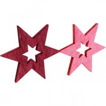 Article Décoration d&#39;étoiles en bois Décoration de Noël Violet H4cm 72 pcs
