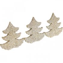 Article Décoration à disperser sapin de Noël paillettes dorées 4cm 72 pcs