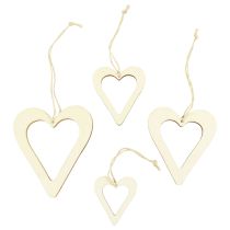 Article Coeurs en bois cintre décoratif coeur décoratif en bois naturel 6/8/10/12cm 16 pcs