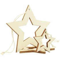 Article Étoiles en bois décoration décoration cintre étoile en bois naturel 6/8/10/12cm 16 pièces