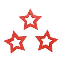 Article Décoration à disperser étoiles de décoration de Noël étoiles en bois rouges Ø4cm 54pcs