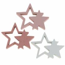 Article Décoration à disperser étoiles rose/blanc 36 pcs