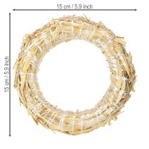 Article Couronne de paille vierge en paille 15/3 cm 2 pièces