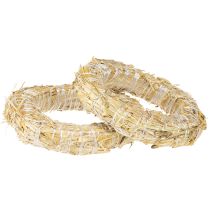 Article Couronne de paille vierge, base de couronne de paille, anneau de paille 15/3 cm, 2 pièces