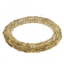 Article Couronne de paille 25/4 cm, lot de 10 - Couronne naturelle pour l'Avent, la porte ou la décoration de table