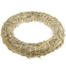 Article Couronne de paille naturelle 35 cm, base pour couronnes décoratives, couronne de l'Avent et décoration toute l'année, lot de 10