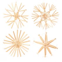Article Décorations de sapin de Noël étoiles en paille Ø10-11cm 12 pcs