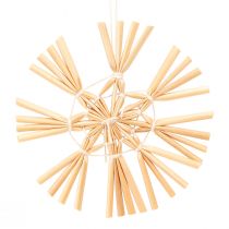 Article Étoiles décoratives en paille naturelle pour sapin de Noël, diamètre 5-6 cm, lot de 25