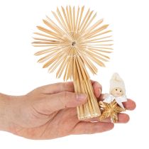 Article Ensemble de 35 étoiles et figurines en paille pour sapin de Noël