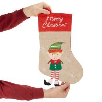 Article Chaussette de Noël à motif à suspendre, 50 cm, 3 pièces