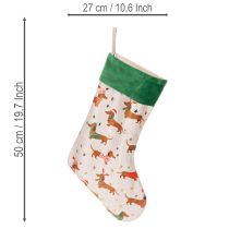 Article Chaussette de Noël à motif teckel, 50 cm