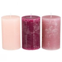Article Bougies Pilier 3 Couleurs Baies Différentes Tailles Paquet de 12