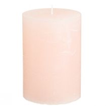 Article Stumpen bougies roses rose clair couleur unie 70×100mm 4 pcs